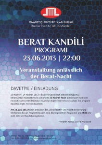 DITIB Münster Berat Kandili Programi 2013